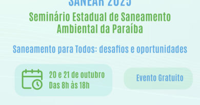 João Pessoa sediará o 3º SANEAR-PB em outubro de 2025