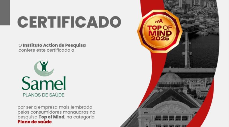 Grupo Samel é Top of Mind 2025 em duas categorias