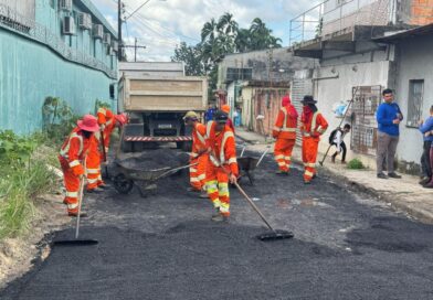 Prefeitura de Manaus avança com operação ‘Tapa-Buracos’ no bairro Colônia Terra Nova