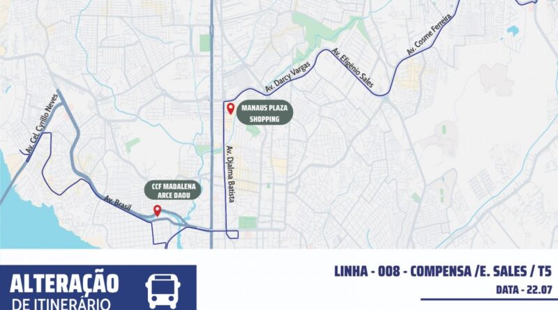 Prefeitura altera itinerário da linha 008 para ampliar integração e atendimento aos usuários