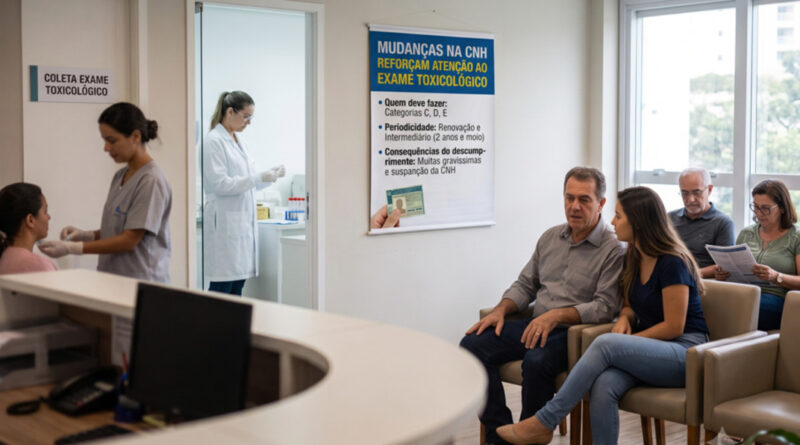 Mudanças na CNH reforçam atenção ao exame toxicológico