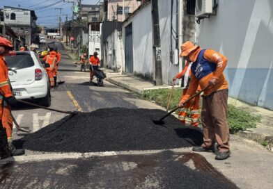 Prefeitura de Manaus avança na recuperação viária e melhora trafegabilidade no bairro Japiim