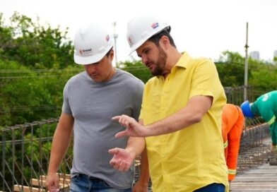 Prefeito Renato Junior vistoria obra do complexo viário ‘Passarão’ e destaca avanço acelerado da concretagem dos tabuleiros