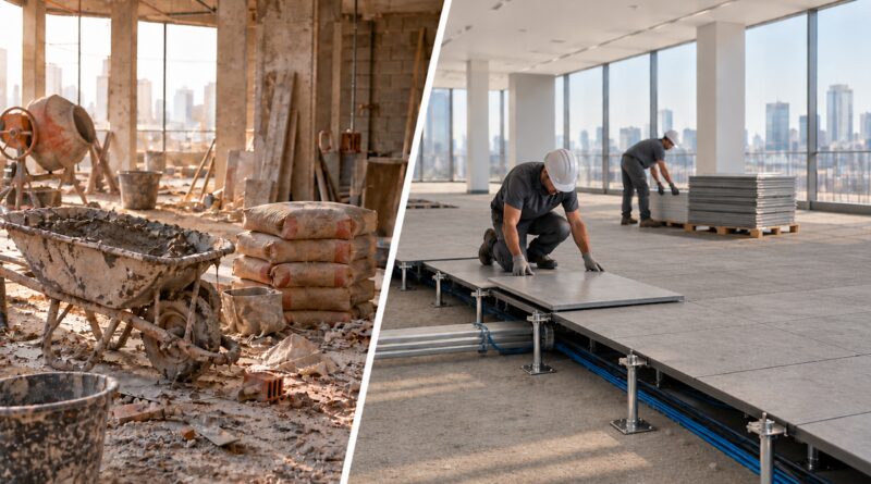 Piso elevado avança com a construção sustentável