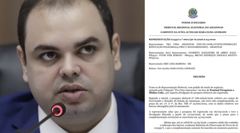 Justiça suspende pesquisa que colocava Roberto Cidade no segundo turno, veja decisão em anexo