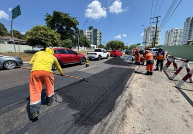 Prefeitura de Manaus reforça segurança e mobilidade na avenida São Jorge com manutenção asfáltica