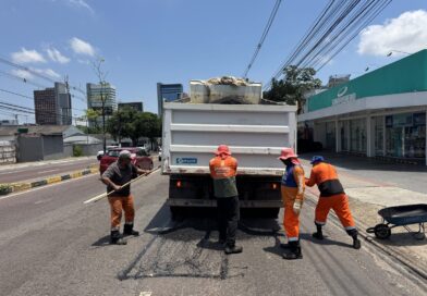 Prefeitura de Manaus recupera pavimento da avenida Djalma Batista e melhora condições de tráfego