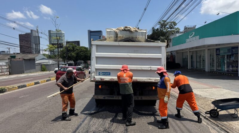 Prefeitura de Manaus recupera pavimento da avenida Djalma Batista e melhora condições de tráfego
