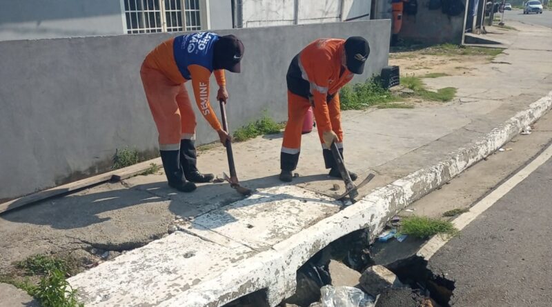 Prefeitura de Manaus recupera drenagem e pavimento afetados por descarte irregular de lixo no bairro Novo Aleixo