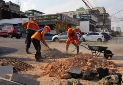 Prefeitura de Manaus recupera drenagem e base de caixa coletora no bairro Praça 14 de Janeiro